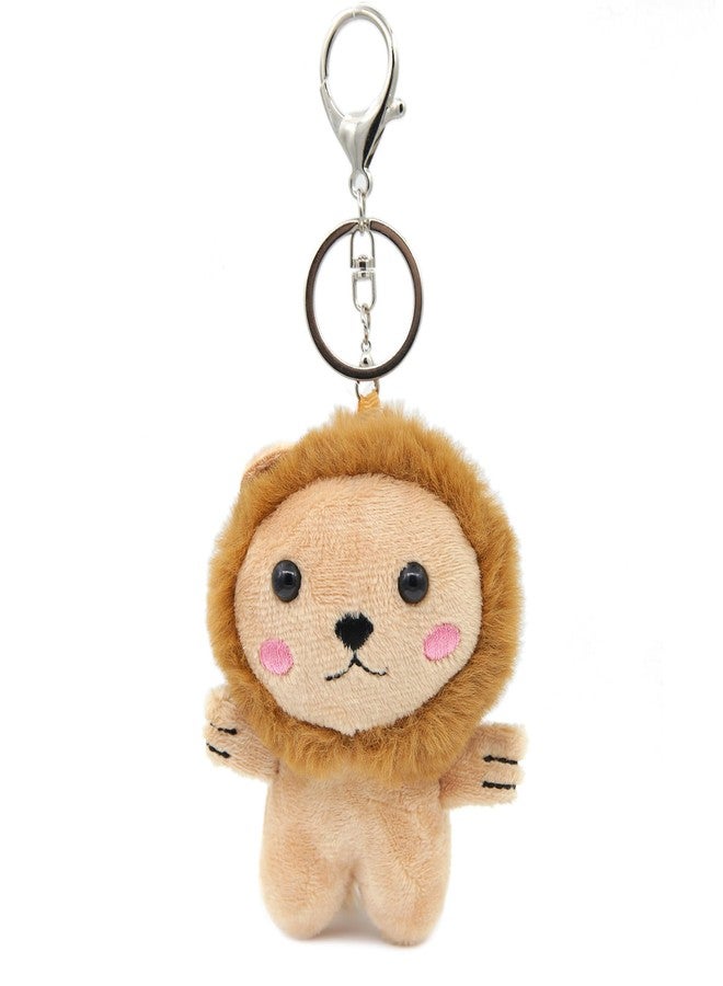 Zitokin Lion Plush Keychain Bag Charms, 4" Inch Cute Leo Purse Charms for Handbag Backpack Gift for Women - Image 1